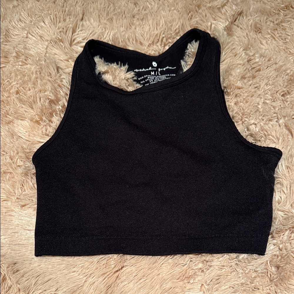 Black Sleeveless Crop Top